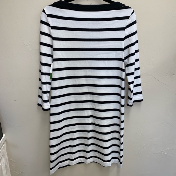 Kate Spade NY White Black Striped 3/4 Sleeve Dress - Picture 8 of 8